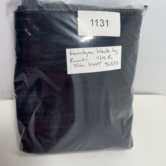 Slim Boot Low Rise Jeans Dark Wash Women 11/12R Thick Stitch Studs Whiskers Fade - Picture 16 of 16